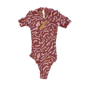 SKIMS Raspberry Swirl Summer Mesh Bodysuit NWT XS